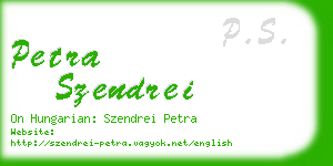 petra szendrei business card